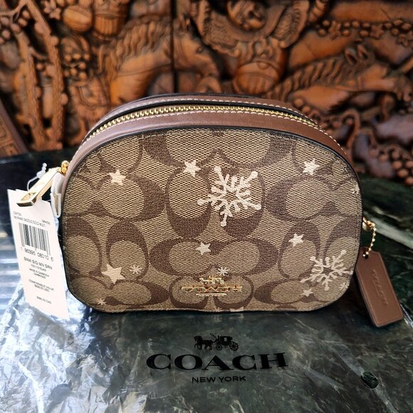 NWT Coach Mini Serena Signature Canvas Metallic Star Snowflake Bag - Picture 4 of 16